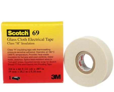 ET 69 Glasvezeltape, MC15, Wit, 15 mm x 33 m x 0,18 mm